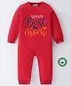 BLUSHES 100% Cotton Mothers Day Theme Full Sleeves World Best Mom Text Printed Romper - Red