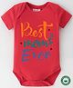 BLUSHES 100% Cotton Mothers Day Theme Half Sleeves Best Mom Ever Text Printed Onesie - Red