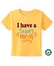 BLUSHES 100% Cotton Mothers Day Theme Half Sleeves I Have A Super Mom Text Printed Tee - Yellow