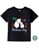 BLUSHES 100% Cotton Mothers Day Theme Half Sleeves My 1st Mothers Day Text Printed Tee - Black