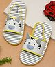 ONYC Zebra Designed & Striped Sliders - White