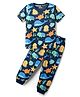 Babyhug Cotton Knit Half Sleeves Co-rds Night Suit With Fish Print - Navy Blue
