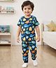 Babyhug Cotton Knit Half Sleeves Co-rds Night Suit With Fish Print - Navy Blue