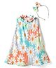 ToffyHouse Woven Sleeveless Frock With Floral Print & Headband - Multicolor