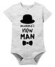 Zeezeezoo Mother Theme 100% Cotton Half Sleeves Mumma'S New Man Text Printed Onesie - White Melange