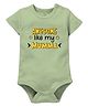 Zeezeezoo Mother Theme 100% Cotton Half Sleeves Awesome Like My Mumma Text Printed Onesie - Olive