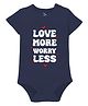 Zeezeezoo Mother Theme 100% Cotton Half Sleeves Love More Worry Less Text Printed Onesie - Navy Blue