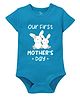 Zeezeezoo 100% Cotton Mothers Day Theme Half Sleeves Our First Mothers Day Text Printed Onesie - Blue