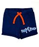Totle Cotton Naptime Text Printed Shorts - Navy Blue