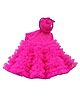 Tilism Net Knit One Shoulder Ruffle Detailed & Pearls Embellished Dress - Pink