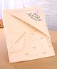 Simply Interlock Knit Hooded Towel With Text Print L 80 x B 80 cm - Peach