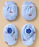 Simply Cotton Interlock Knit Mitten & Booties Set with Love Mom Print - Light Blue