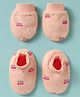 Simply Cotton Interlock Knit Mitten & Booties Set with Love Mom Print - Peach