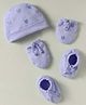 Simply Interlock Knit Cap, Mitten & Booties with Panda Print Lavender - Diameter 9.5 cm