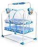 BUBBLEBABY Premium Tiger Cradle With Mosquito Net Wheels - Blue