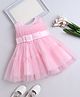 The Magic Wand Sleeveless Pleated Bow Applique Detailed Dress - Pink