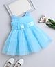 The Magic Wand Sleeveless Pleated Bow Applique Detailed Dress - Blue