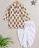 The Magic Wand Cotton Full Sleeves Floral Printed Dhoti Kurta Set - Off White