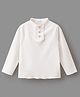 Mark & Mia Full Sleeves Winter  T-Shirt with Turtle Neck and Frill Detailing - White