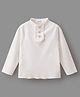 Mark & Mia Full Sleeves Winter  T-Shirt with Turtle Neck and Frill Detailing - White
