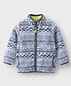 Mark & Mia Full Sleeves Winter Jacket With Abstract Print - Blue
