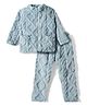 Mark & Mia Full Sleeves with Winter Wear Co-Ord  Night Suit with Cable Knit Design - Blue
