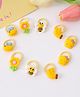 Babyhug Free Size Rubber Bands With Applique Pack Of 10 - Yellow