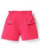 CrayonFlakes Waffle Knit Solid Shorts - Pink