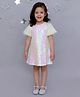 Lil' Drama Half Sleeves Sequins Embellished Fur Detailed Dress - White