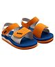 Beanz Colour Blocked Sandals With Double Velcro Closure - Blue & Yellow