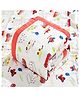 Baby Muslin Organic Cotton Super Soft Absorbent Muslin 6 Layer  Blanket  with Red Car Print - White & Red