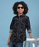 CRIMSOUNE CLUB 100% Cotton Full Sleeves Abstract Printed Shirt - Black