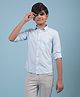 CRIMSOUNE CLUB Cotton Full Sleeves Check Embroidered Shirt - Blue