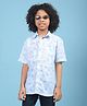 CRIMSOUNE CLUB Cotton Half Sleeves Floral Printed Shirt - Blue