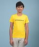 CRIMSOUNE CLUB Cotton Half Sleeves Brand Name Printed Tee - Yellow