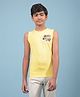 CRIMSOUNE CLUB Sleeveless Cotton Beach Theme Printed Tee - Yellow