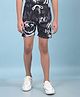 CRIMSOUNE CLUB Cotton Alphabets Printed Shorts - Black