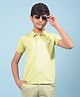 CRIMSOUNE CLUB Half Sleeves Cotton Solid Polo Tee - Green
