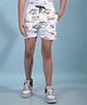 CRIMSOUNE CLUB Cotton Dinosaurs Printed Shorts - White