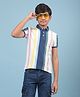 CRIMSOUNE CLUB 100% Cotton Half Sleeves Striped Polo Tee - Multi Colour