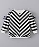 Mark & Mia Full Sleeves Striped Sweatshirt With Bow Applique - Black & White