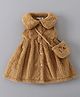 Mark & Mia Sleeveless Winter Frock With Sling Bag - Brown