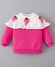 Mark & Mia Full Sleeves Winter T-Shirt with Frill Detailing & Strawberry Applique - Fuchsia