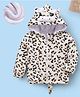 Mark & Mia Full Sleeves Hooded Sweatjacket With Animal Print & Applique - White