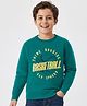 Pine Kids Knit Full Sleeves Sweatshirt With Basketball Print - Mint Green
