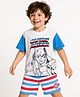 Honeyhap Marvel Single Jersey Knit Half Sleeves Shorts Night Suit With Captain America Graphics - White