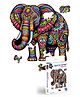 Webby Majestic Elephant Jigsaw Puzzle | Travel Game | Wooden Zentangle Art Design Puzzle Toy for Kids and Adults (35 Pieces)