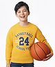 Pine Kids Cotton Knit Full Sleeves Sweatshirt With Text Print - Yellow