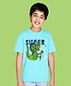 NUSYL Cotton Blend Half Sleeves Dinosaur Printed Tee - Sky Blue