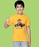 NUSYL Cotton Blend Half Sleeves Teddy Bear Printed Tee - Yellow
